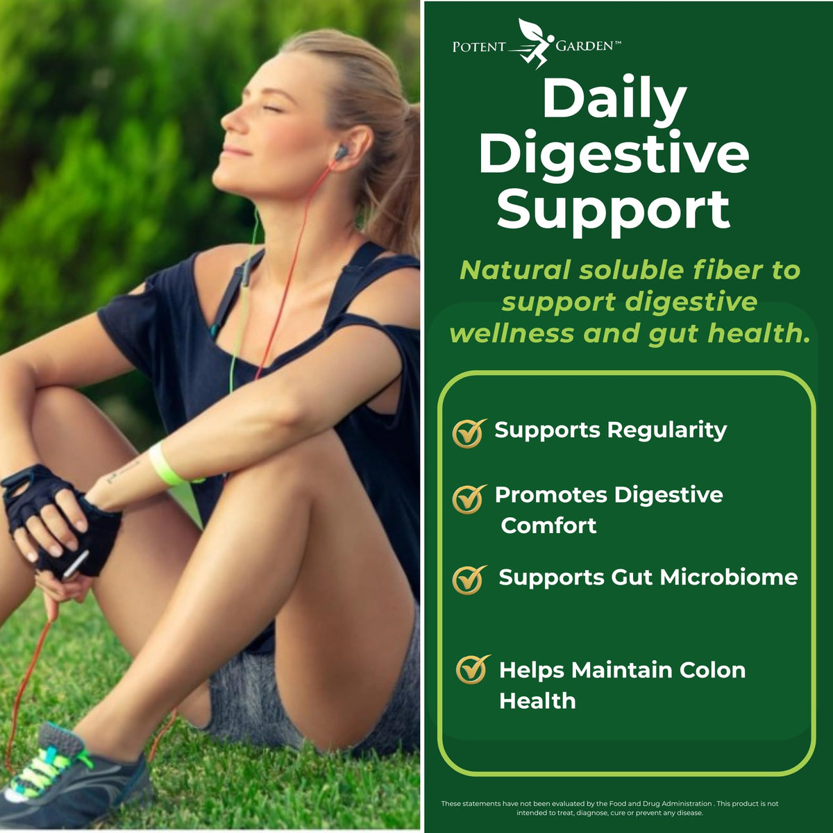 Potent Garden Psyllium Husk Capsules Soluble Fiber - 240 Capsules - image 3