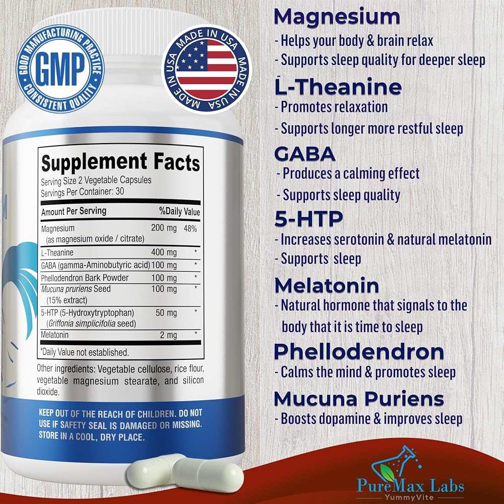 YUMMYVITE Natural Calm Sleep Aid - 60 Capsules - image 2