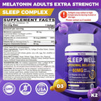 NEVISS Melatonin 60mg for Adults High Dose