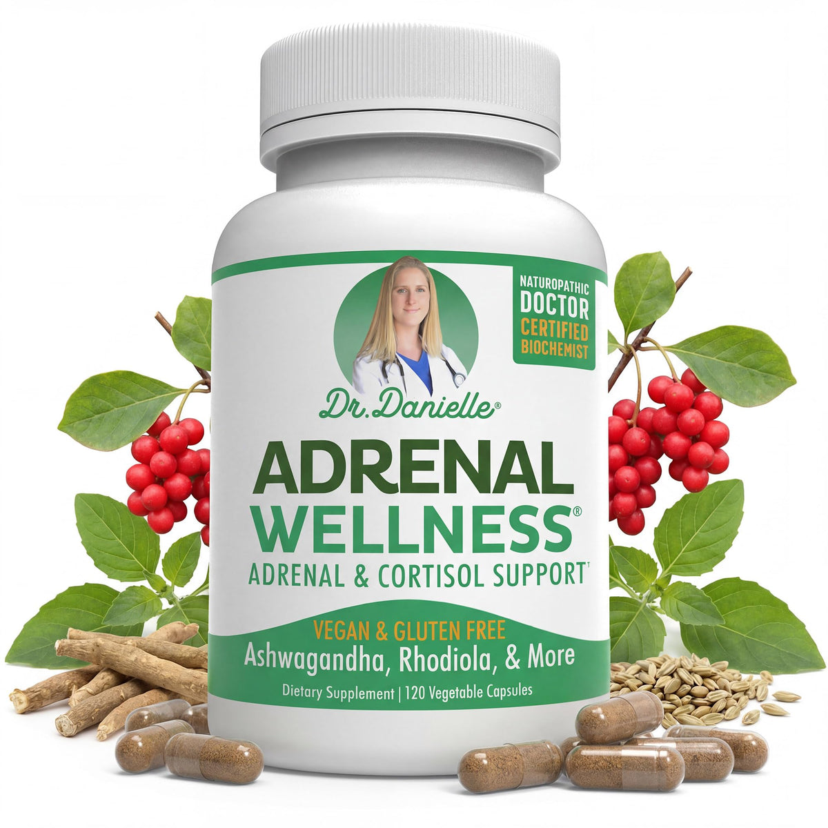 Doctor Danielle Adrenal Wellness Ashwagandha Capsules - 120 Capsules