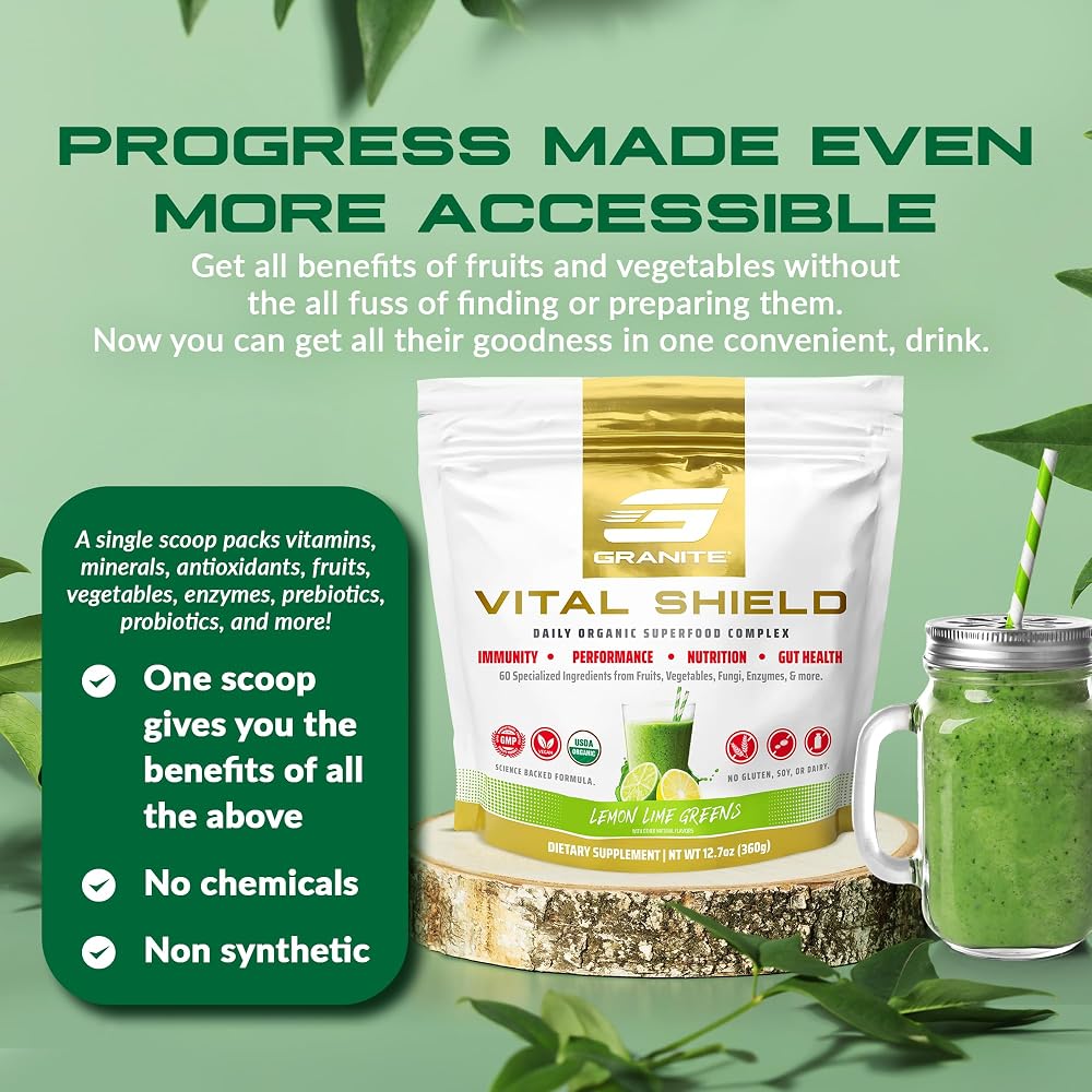 Granite Supplements Vital Shield - (30 Servings) Greens Superfood