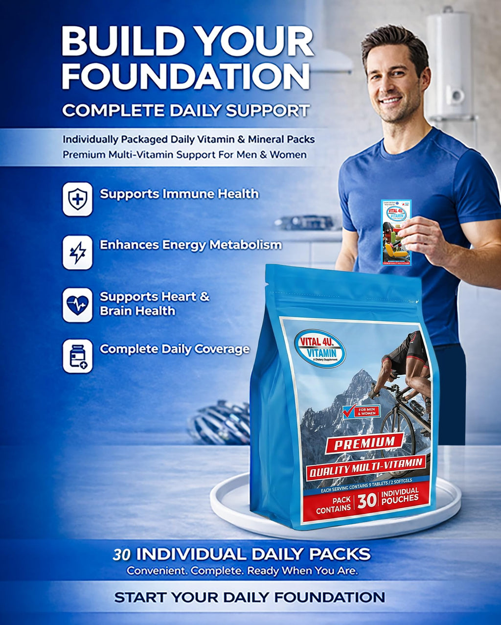 VITAL 4U Premium Daily Multivitamin Packs - 30 Servings - image 6