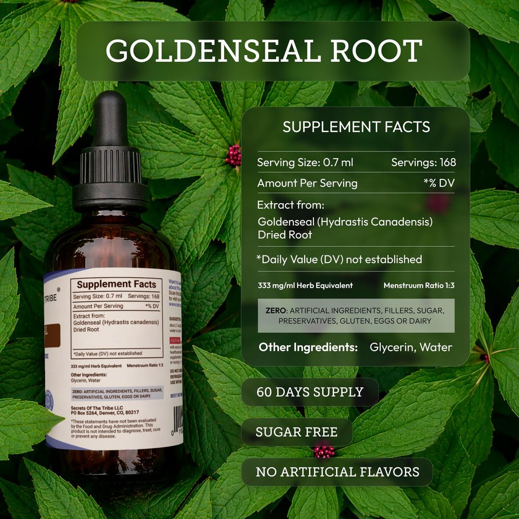 Secrets of the Tribe Goldenseal Root Tincture Alcohol-Free Extract