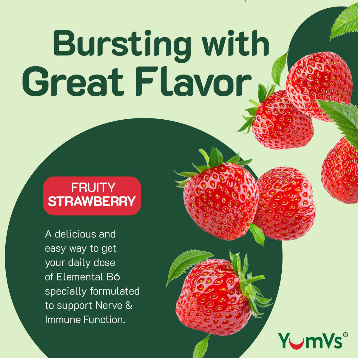 YUM-V'S Vitamin B6 Gummies 100 mg Strawberry - 60 Count - image 3