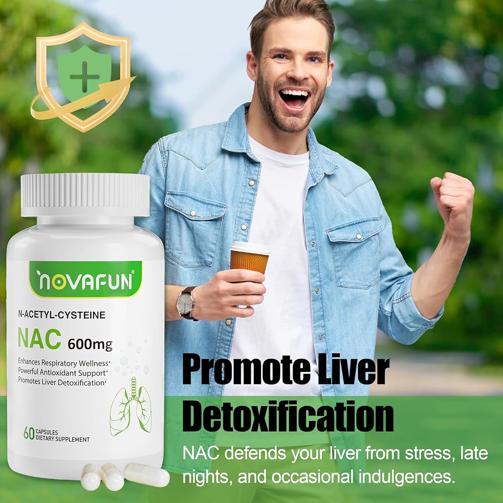 Novafun NAC 600mg N-Acetyl Cysteine - 60 Capsules - image 4