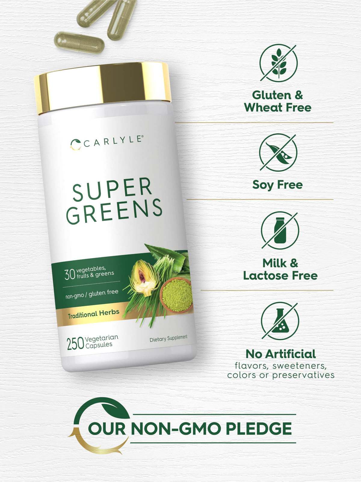 Carlyle Super Greens Capsules - 250 Count - image 5