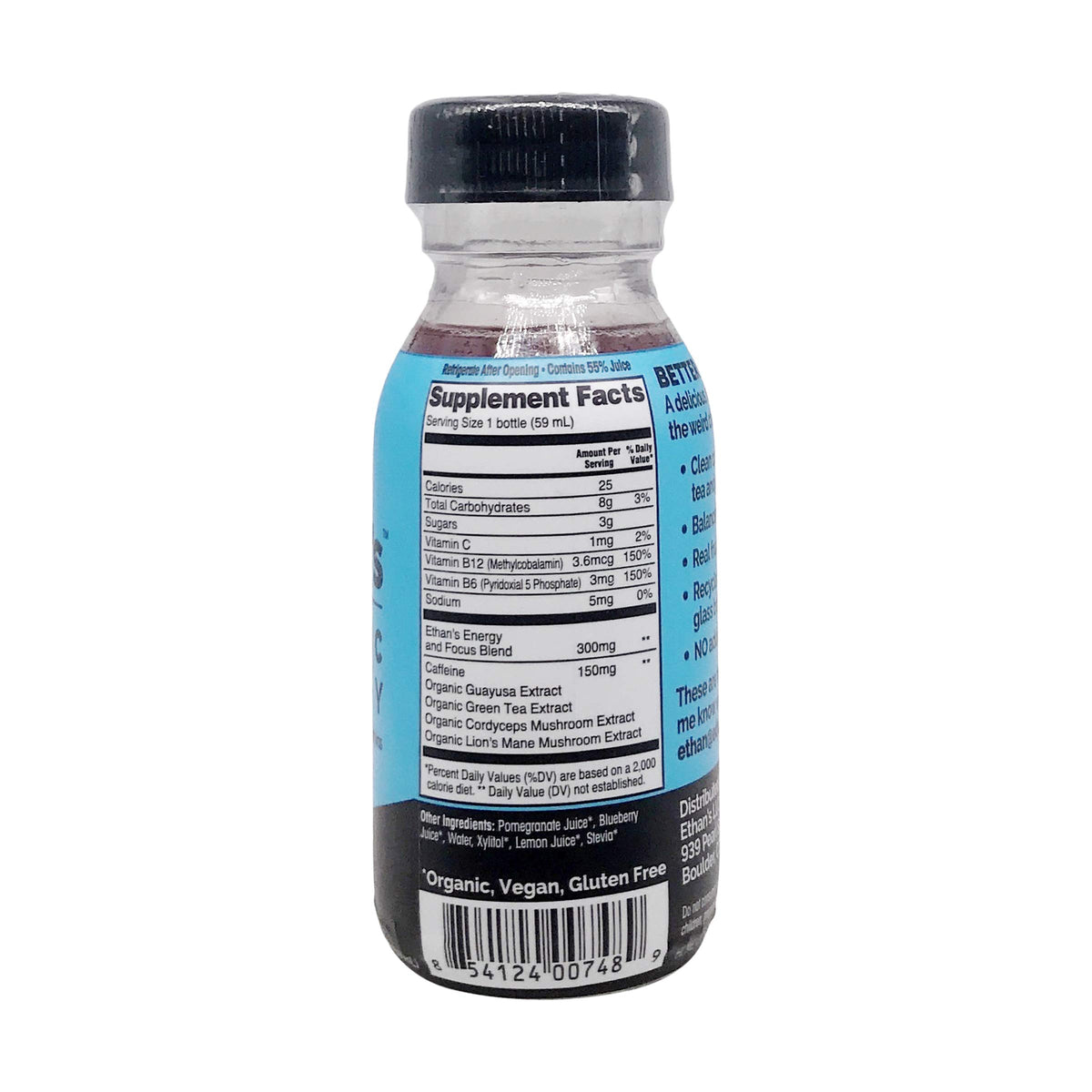 Ethan's Shot Clean Energy Pomegranate Blueberry - 2 Fl Oz - image 3