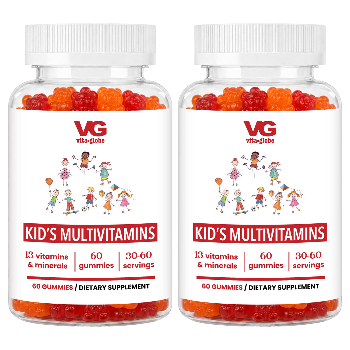 Vita Globe Kids Multivitamin Gummies with Vitamins A C D E - 120 Count