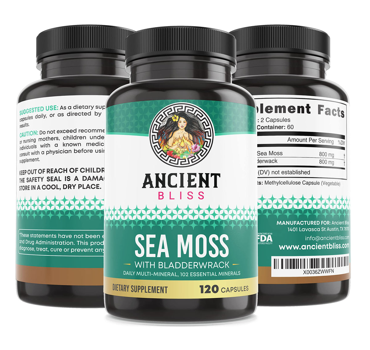 Ancient Bliss Organic Irish Sea Moss Capsules - 120 Capsules - image 8