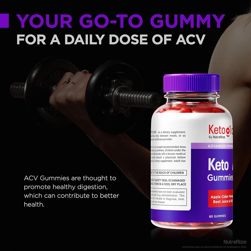 NutraRize Keto Glow ACV Gummies Apple Cider Vinegar 1000mg - 120 Gummies - image 5