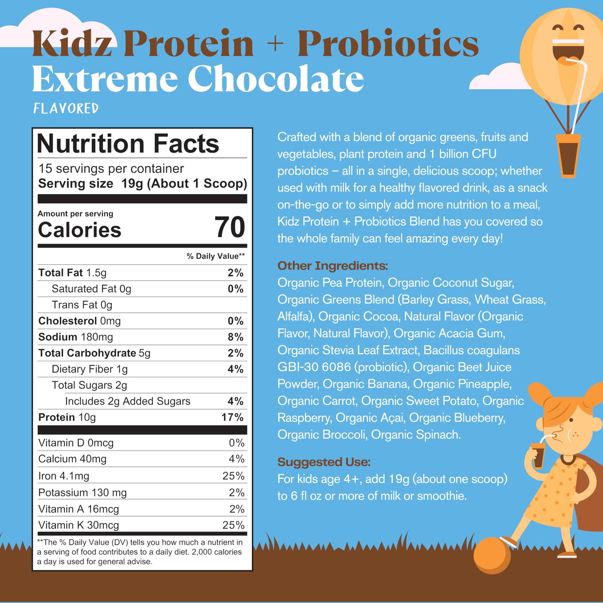 Amazing Grass AG Kidz Superfood Protein + Probiotics