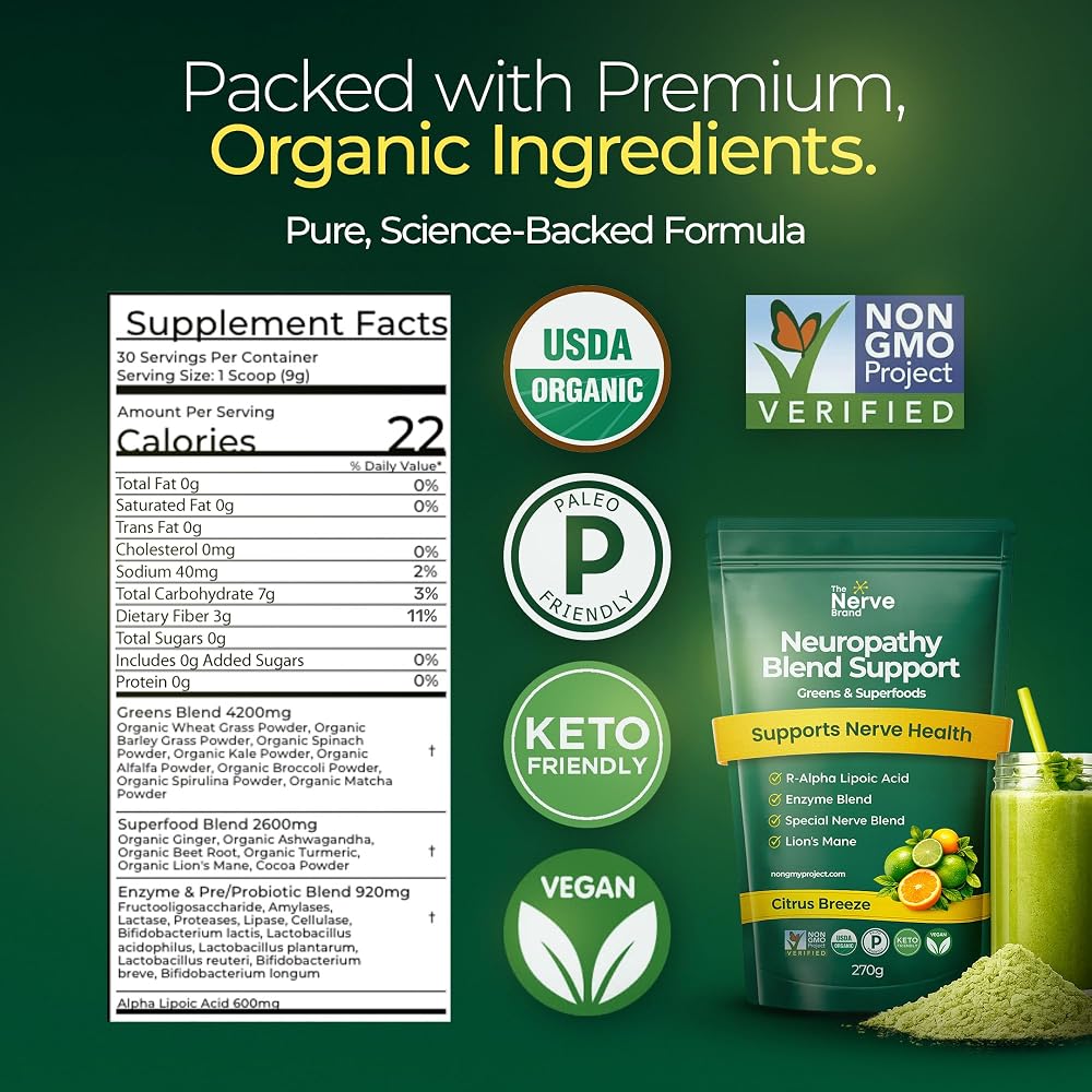 The Nerve Brand Neuropathy Greens Blend Nerve Relief/Blend Greens