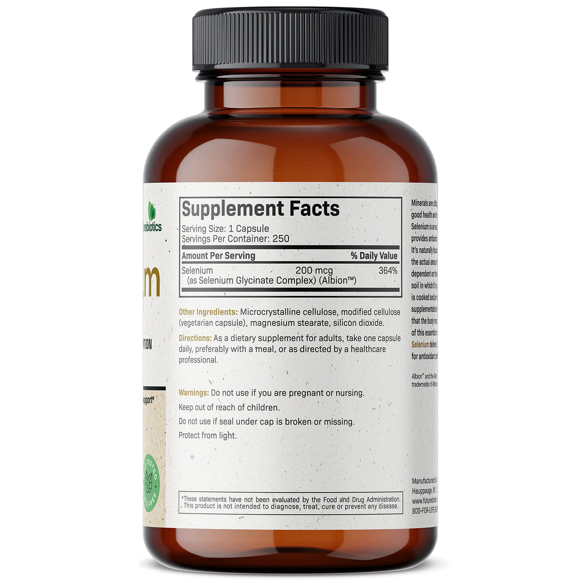 Futurebiotics Selenium 200 mcg Amino Acid Complex - 250 Capsules - image 2