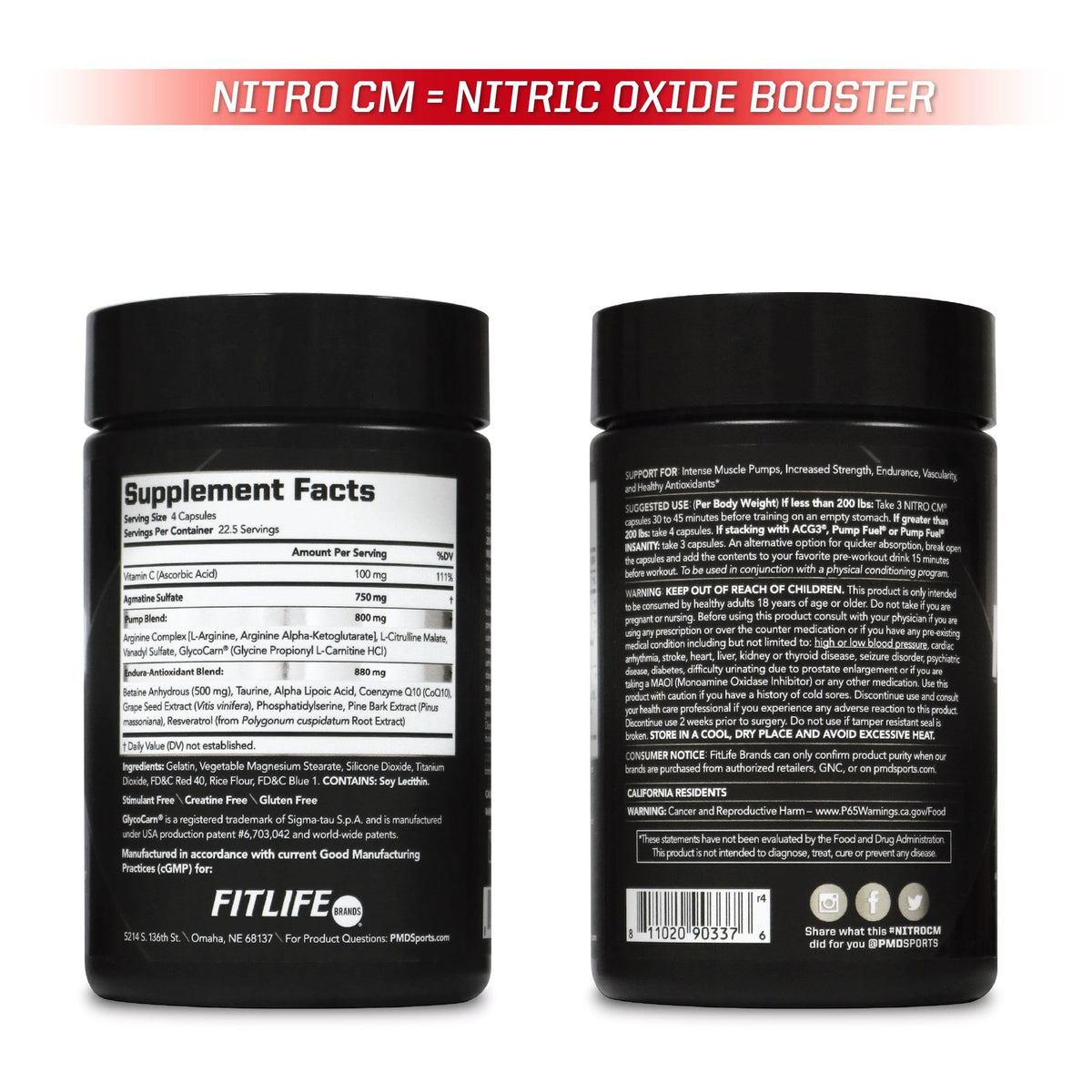 PMD Sports Nitro CM Nitric Oxide - 90 Capsules
