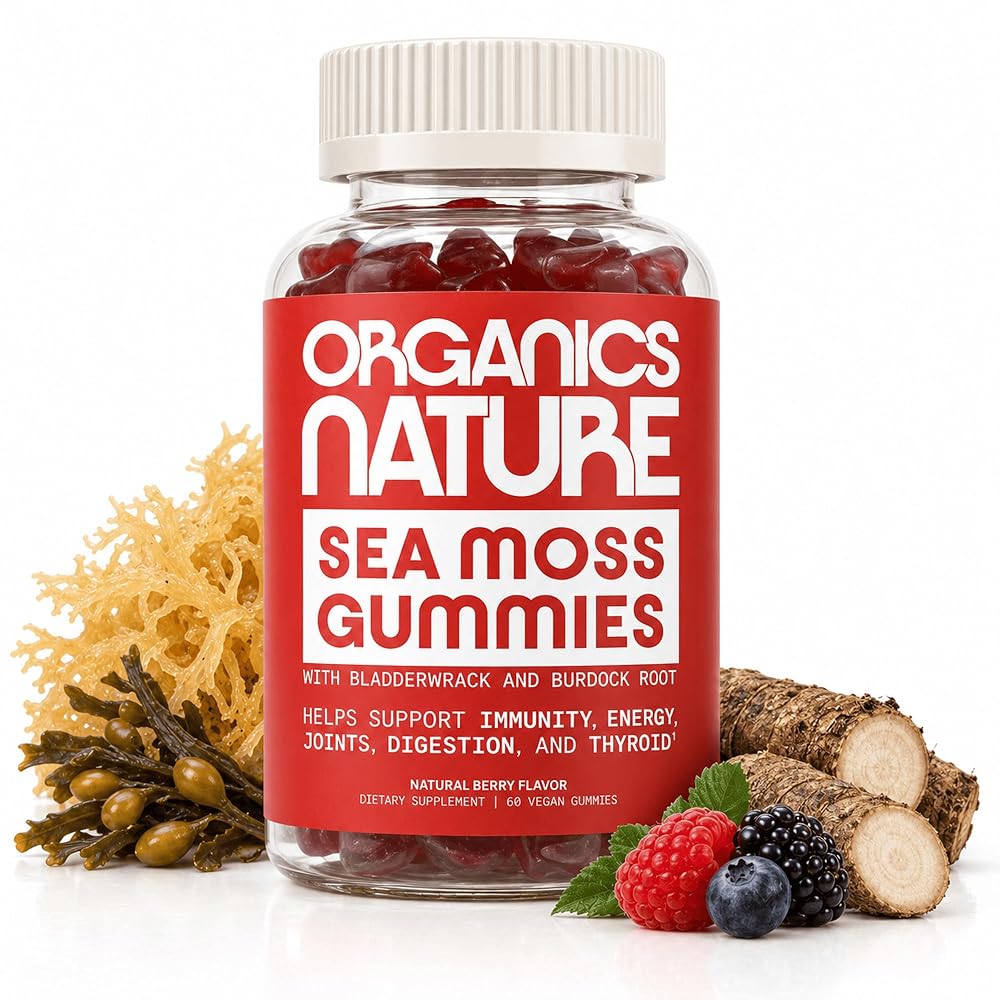 ORGANICS NATURE Irish Sea Moss Gummies with Bladderwrack & Burdock Root