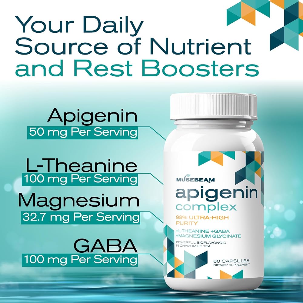 musebeam Apigenin Supplement for Rest and Relaxation Support - 60 Capsules - image 5