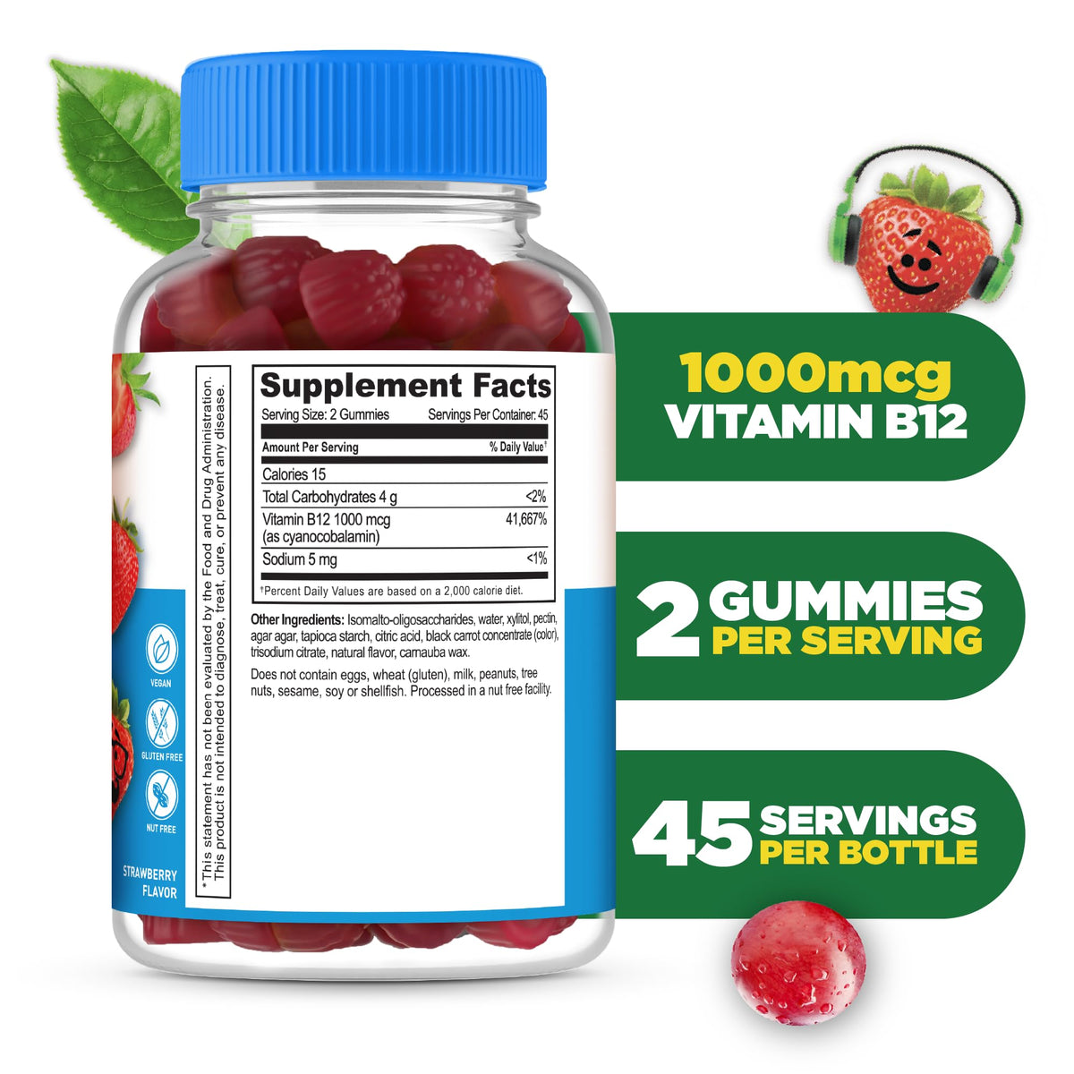Lifeable Sugar Free Kids Vitamin B12 Gummies 1000 mcg - 90 Gummies - image 2