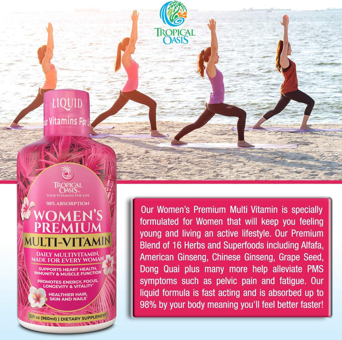 Tropical Oasis Women's Liquid Multivitamin - 32 Fl Oz - image 4