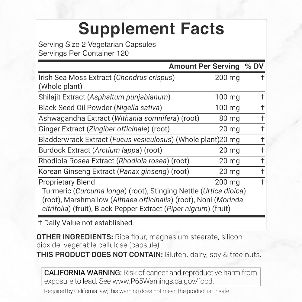 DEAL SUPPLEMENT 14-in-1 Irish Sea Moss Complex - 240 Vegetarian Capsules - image 2