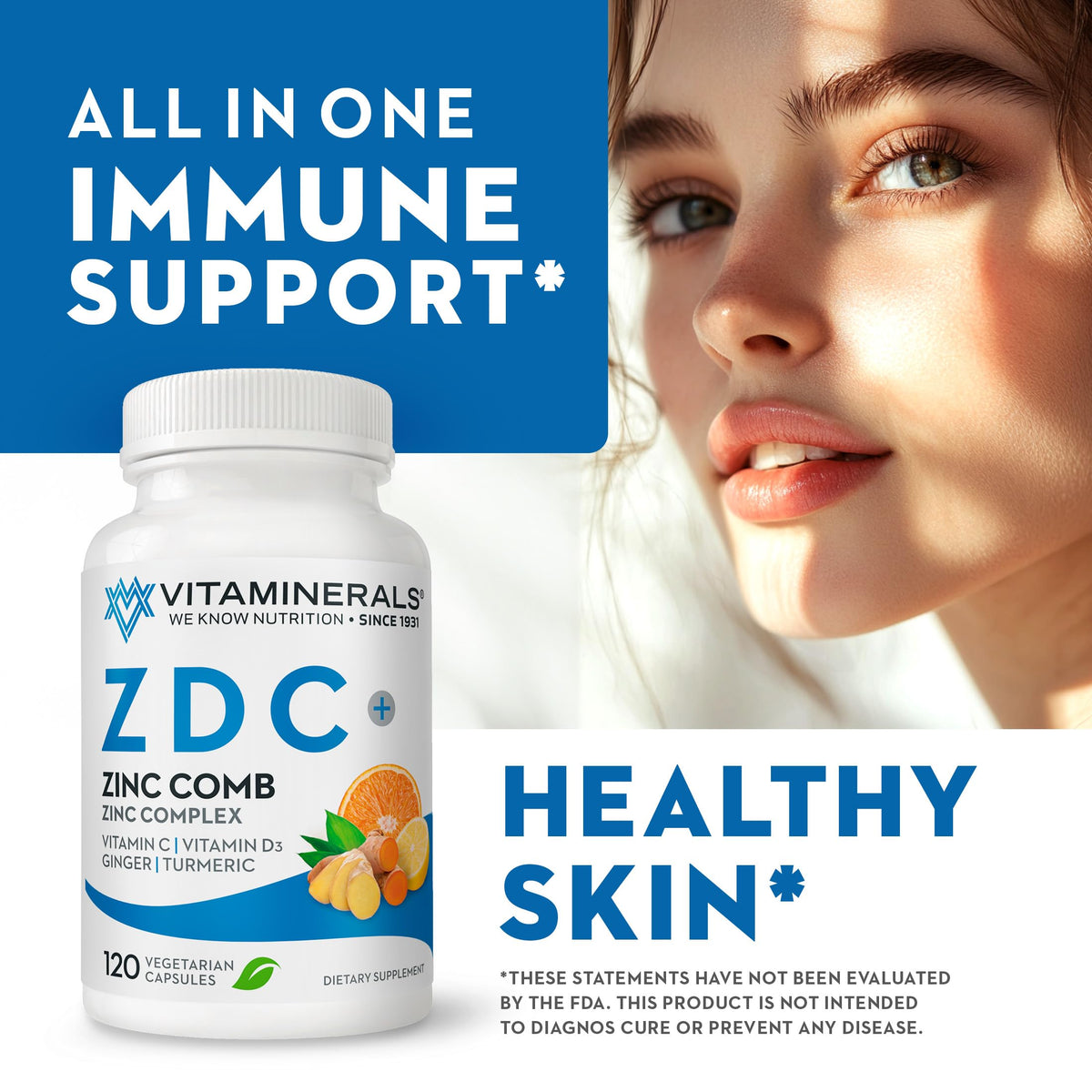 Vitaminerals Z D C Zinc Complex 50mg Vitamin D3 - 120 Capsules - image 5
