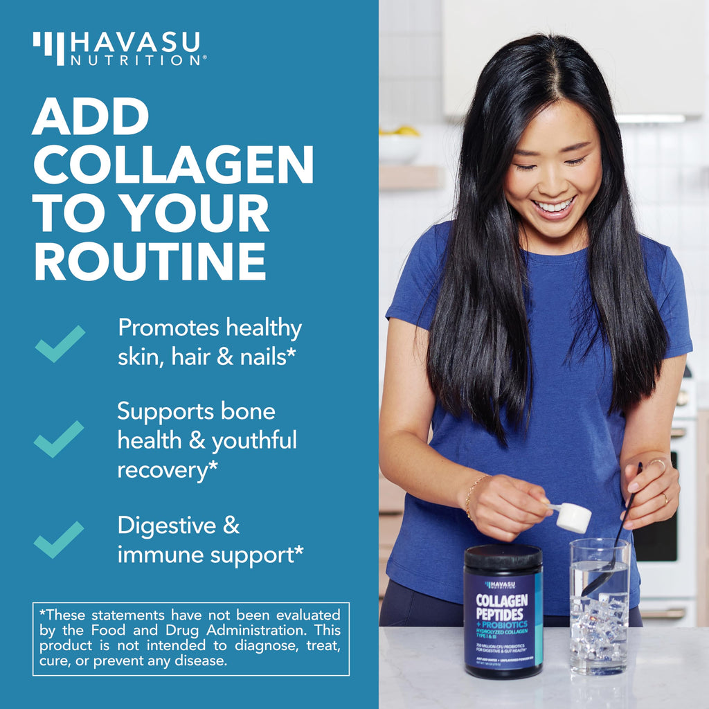 Havasu Nutrition Collagen Peptides Powder with Probiotics - 7.4 oz - image 7
