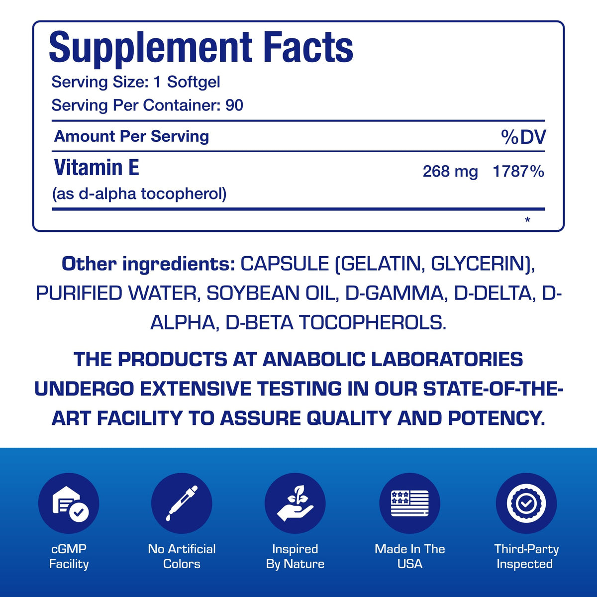 Anabolic Laboratories Vitamin E 400 IU Softgels - 90 Softgels - image 4
