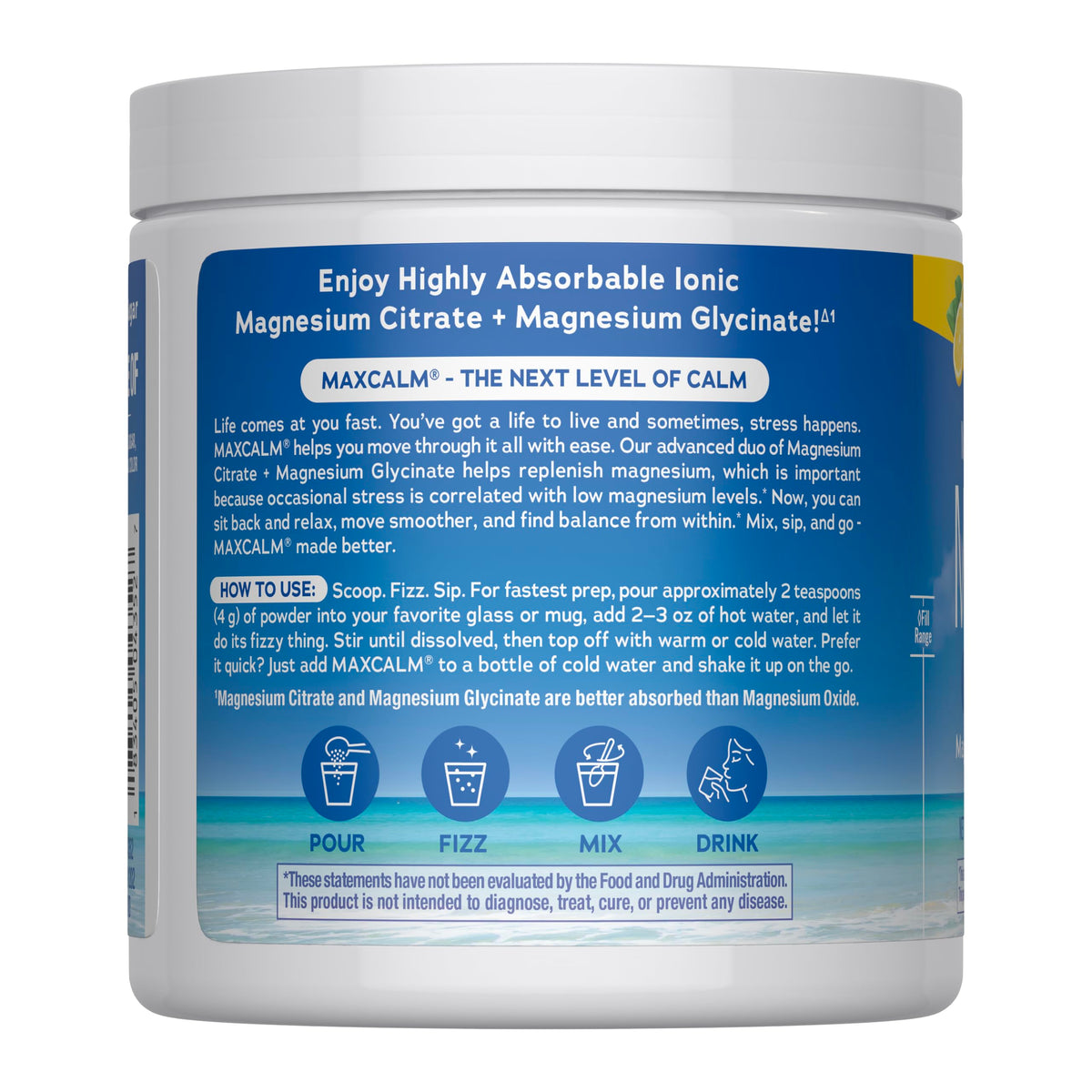 Natural Vitality MaxCalm Magnesium Powder Lemon - 8 oz - image 3