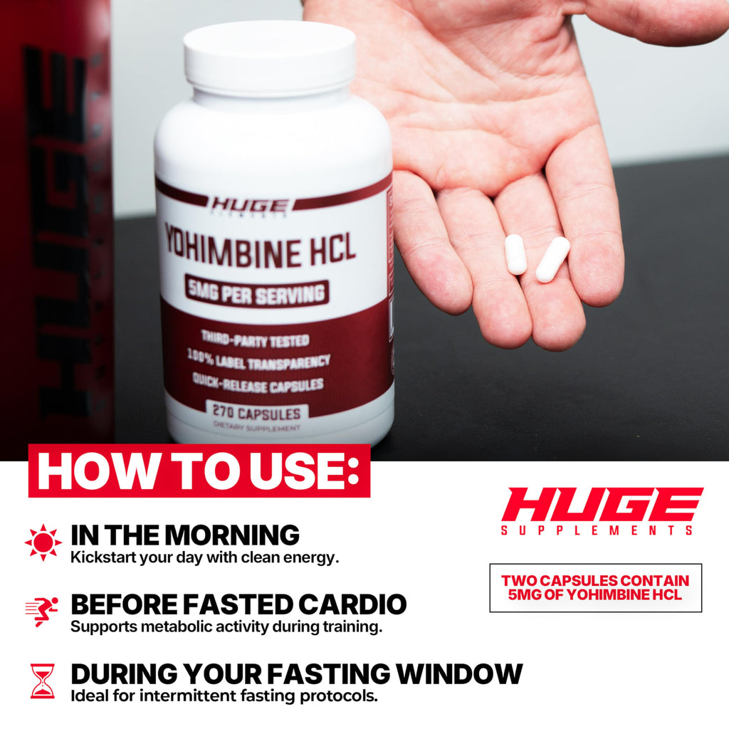 Huge Supplements Yohimbine HCl 5mg Energy Support - 270 Vegetarian Capsules - image 6