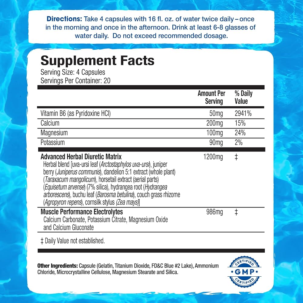 MHP Xpel Maximum Strength Diuretic Water Pills - 80 Capsules - image 2