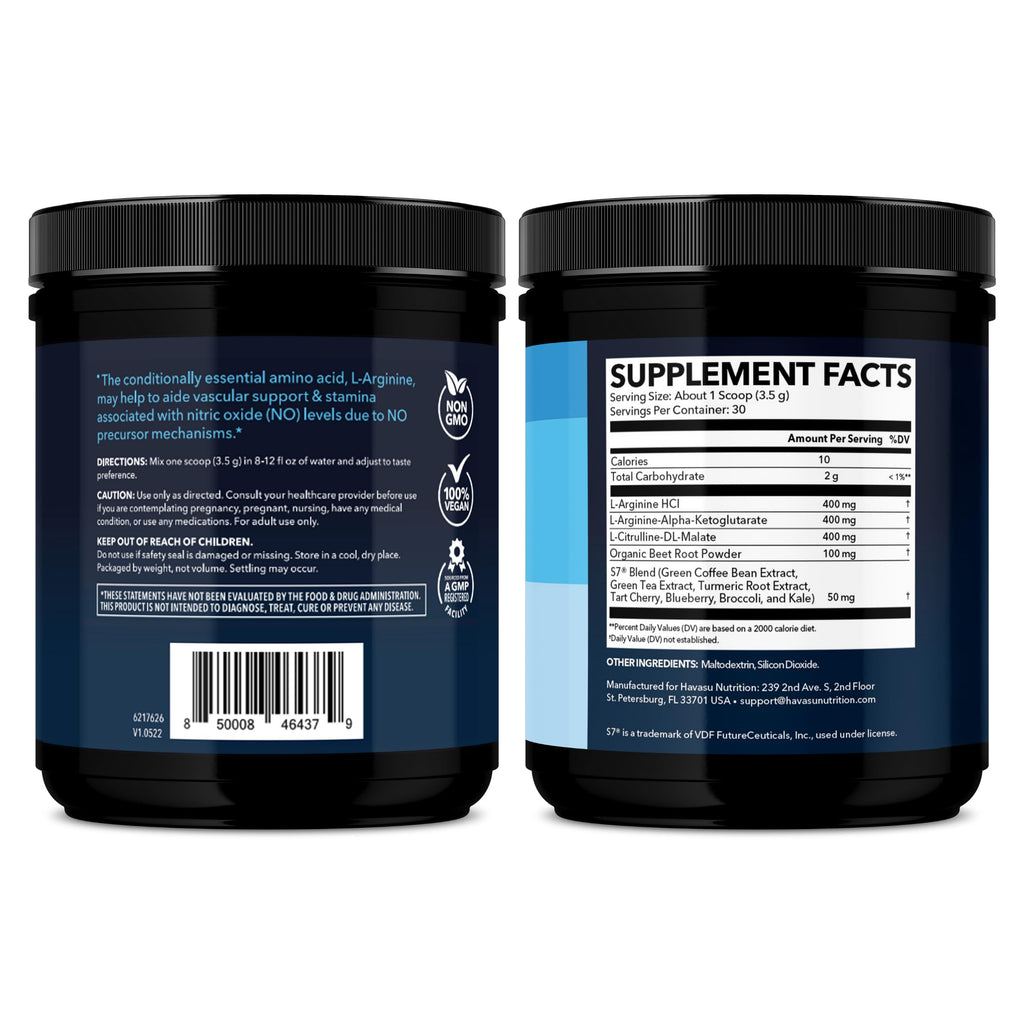 HAVASU NUTRITION L-Arginine Nitric Oxide Powder with Beet Root