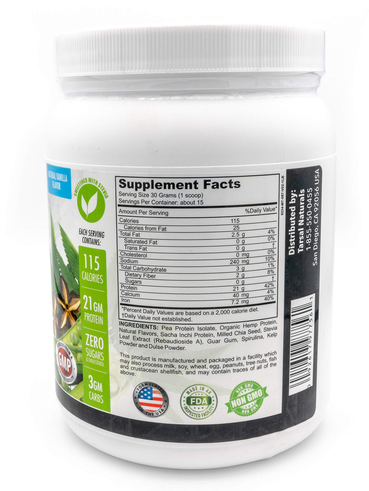 Tarsal Naturals Protein Powder Vanilla Flavor - 454g - image 2