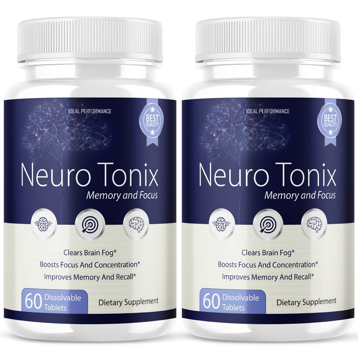 IDEAL PERFORMANCE Neurotonix Memory Supplement Brain Support - 120 Capsules