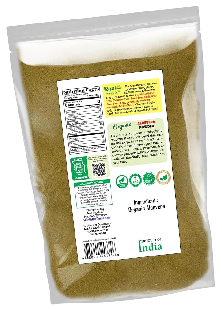 Rani Organic Aloe Vera Powder (Aloe Barbadensis) - 200g - image 8