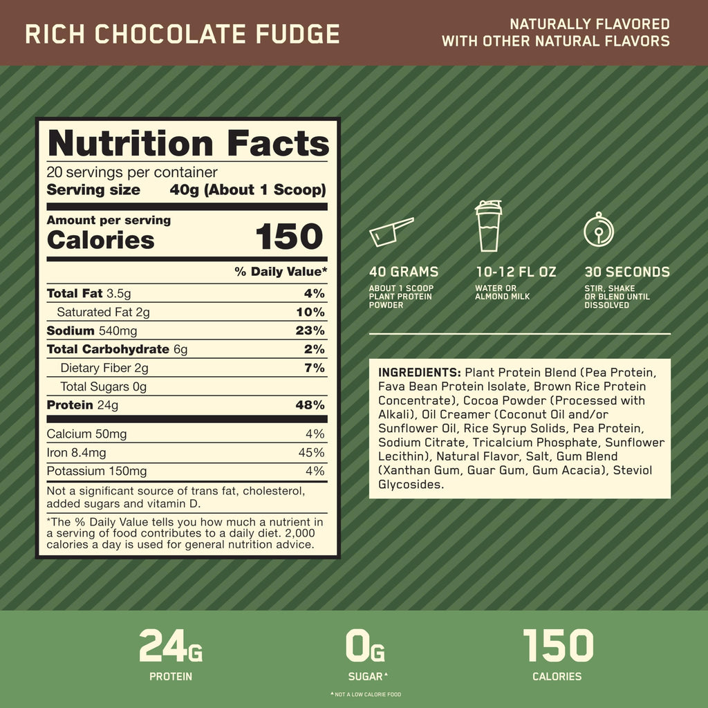 Optimum Nutrition Gold Standard 100% Plant Based Protein Powder - 20 Servings - image 3
