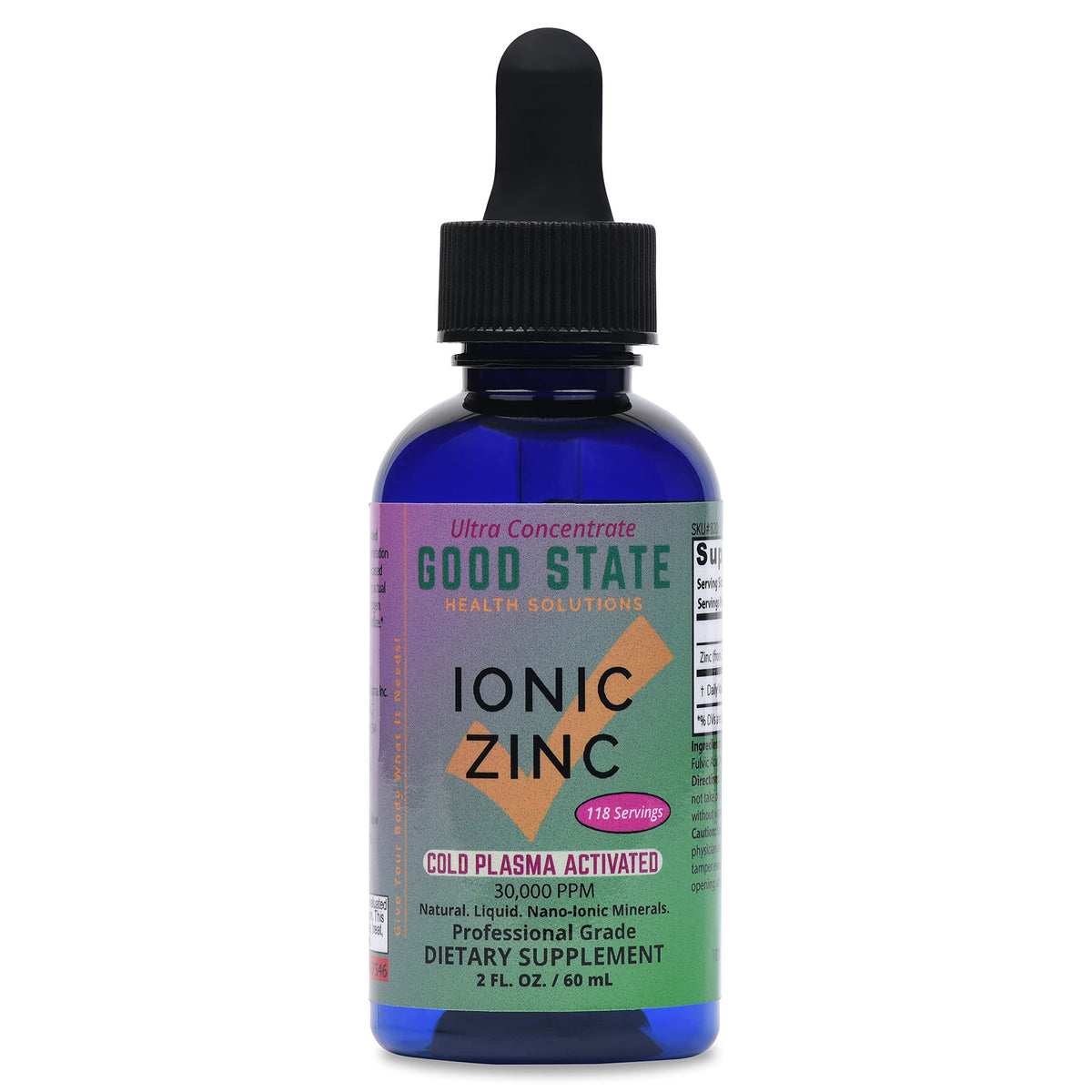 Good State Cold Plasma-Activated Liquid Ionic Zinc - 2 fl oz
