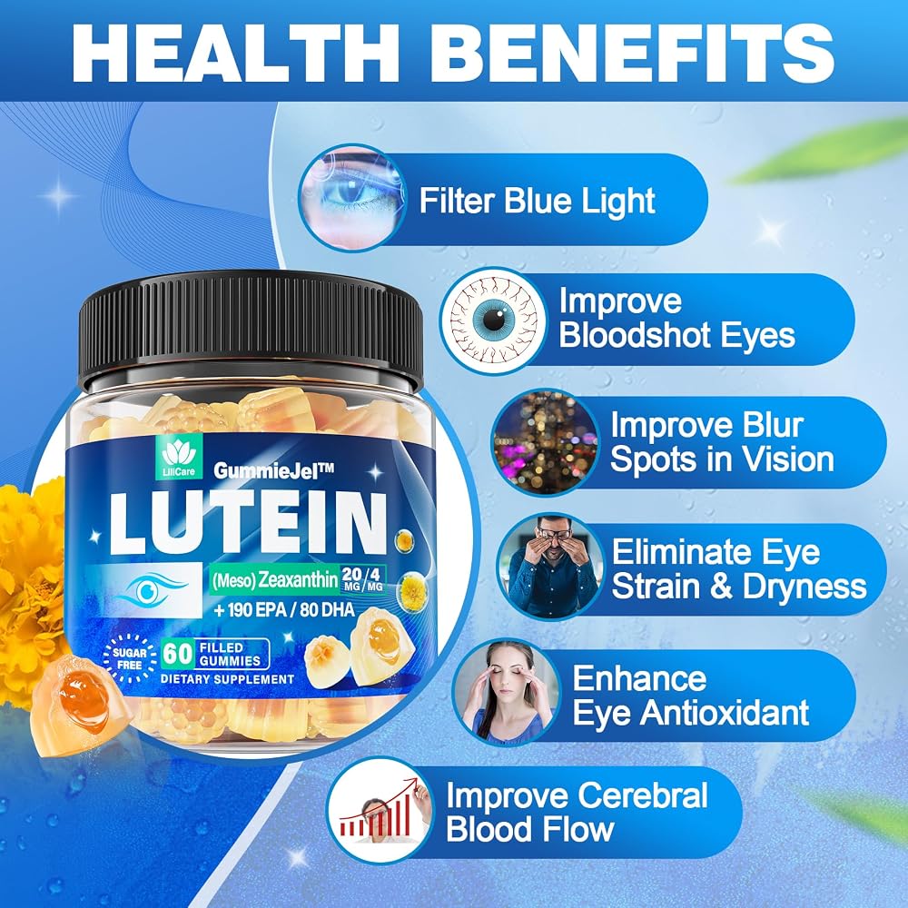 LILICARE Sugar Free Lutein 20mg 40mg Filled Gummies