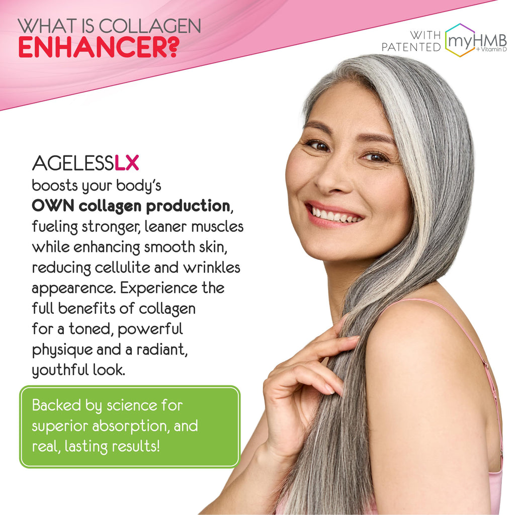 AgelessLX Powder Supplement for Women - with HMB Collagen Enhancer