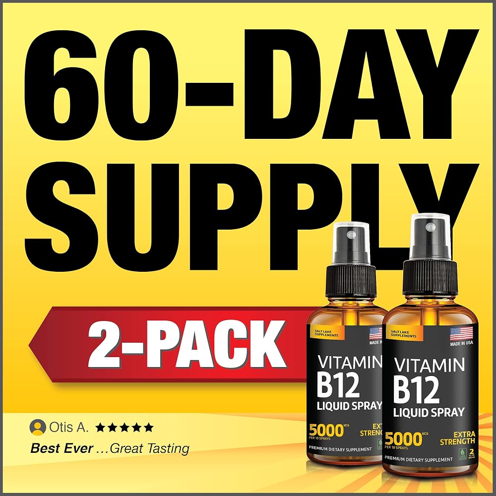 Salt Lake Supplements Liquid B12 Spray 5000 mcg Methylcobalamin - 2 Pack - image 6