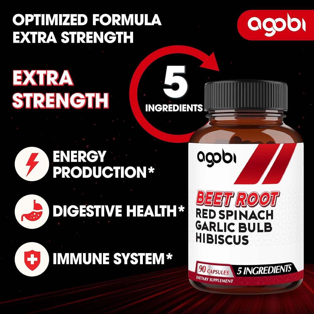 agobi Beet Root Capsules with Red Spinach & Garlic - 90 Vegan Capsules - image 3