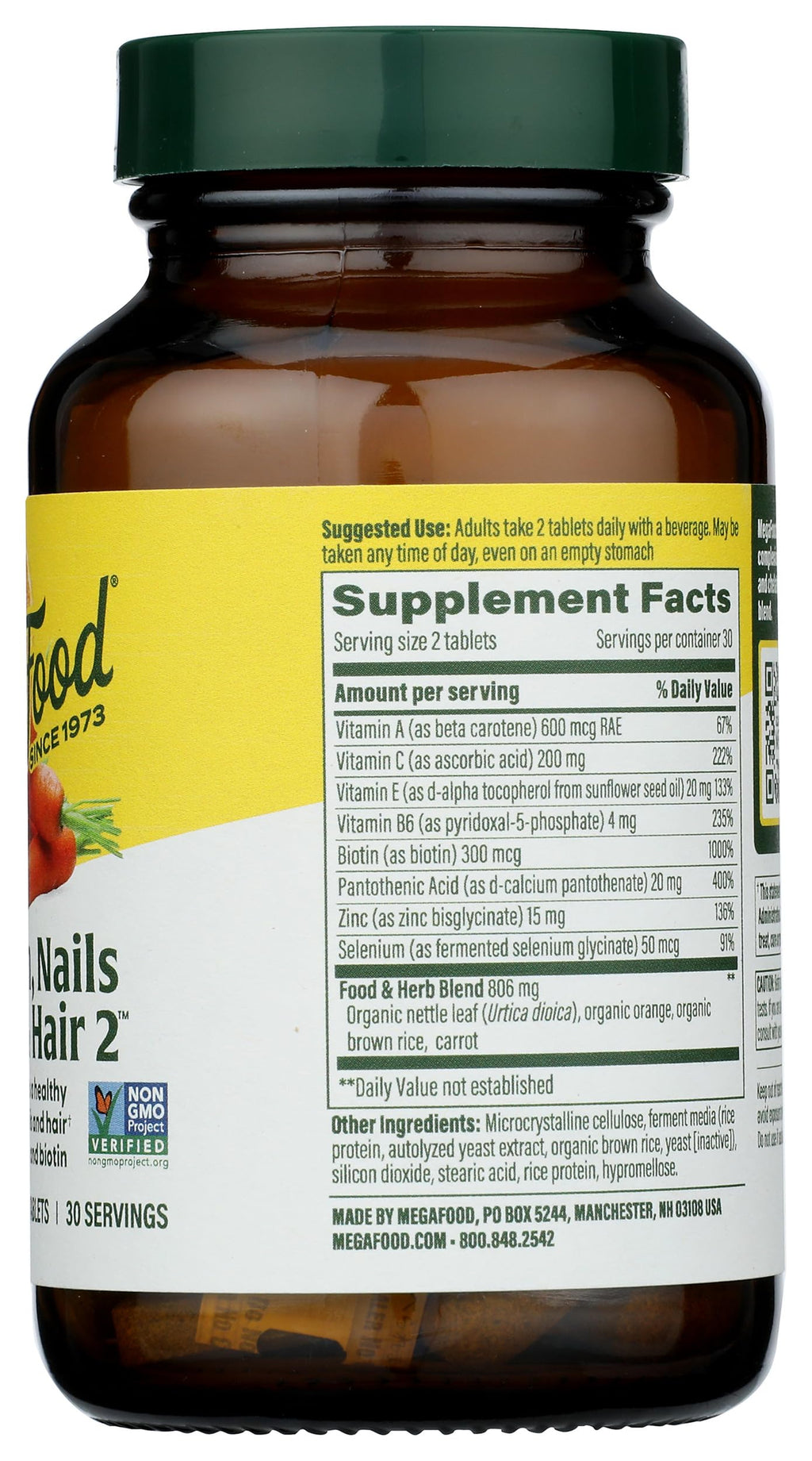 MegaFood Skin Hair & Nails Multivitamin - 60 Tablets - image 7