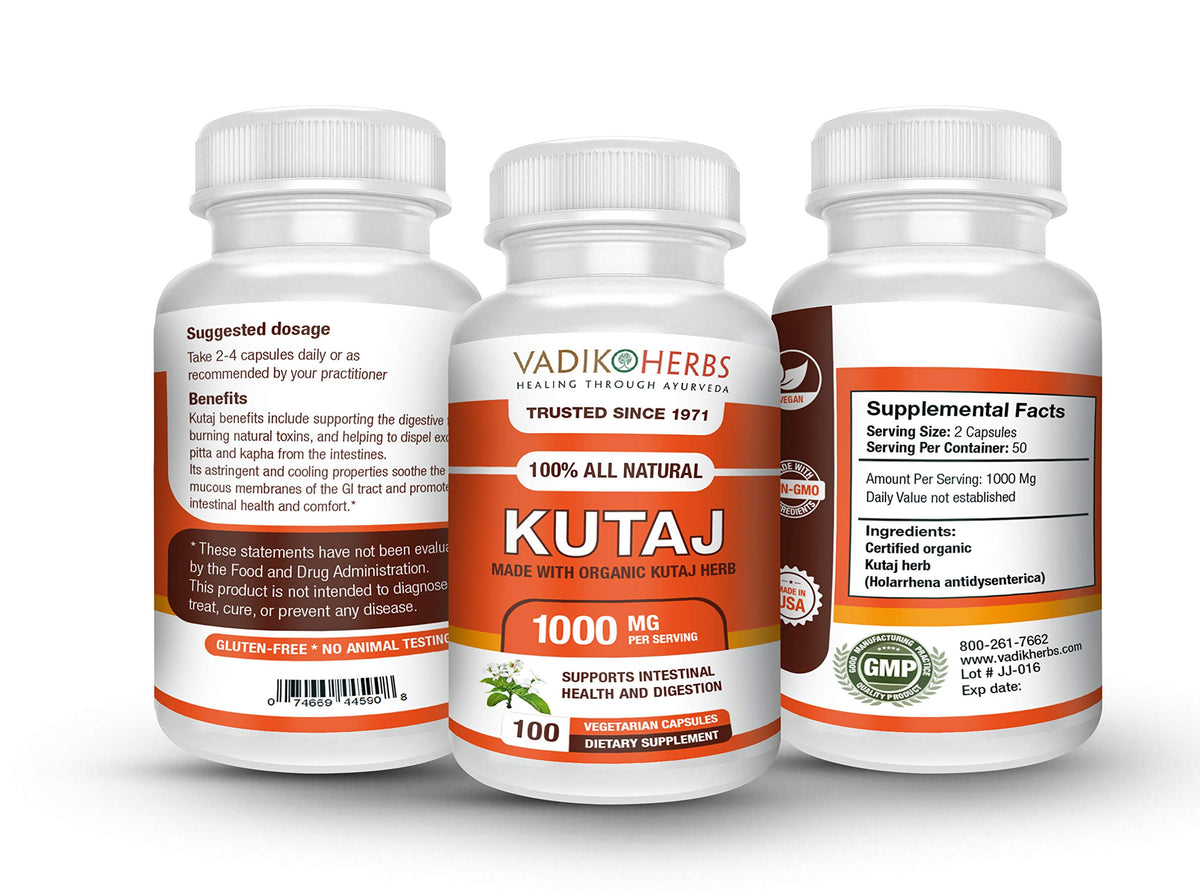 Vadik Herbs Kutaj Capsules Ayurvedic Digestive Support - 60 Capsules - image 2
