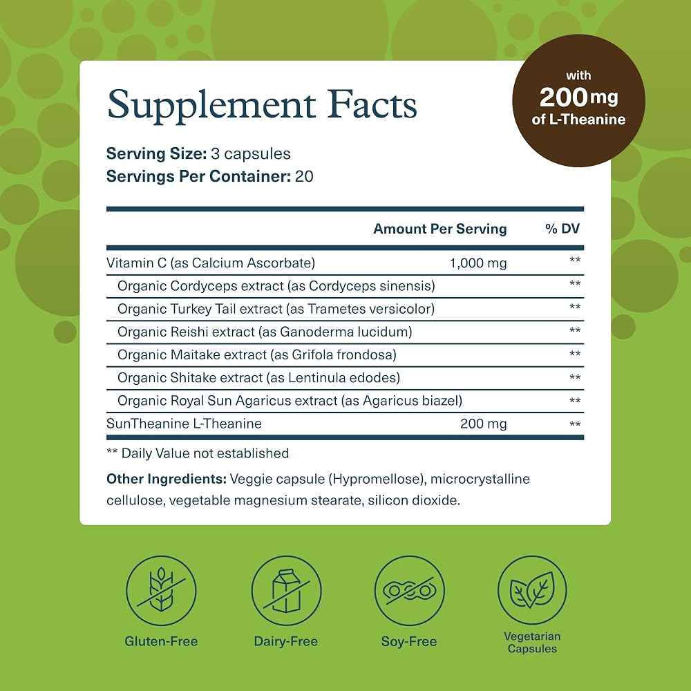 Youtheory Mushroom Stress Complex - 60 Vegetarian Capsules - image 2