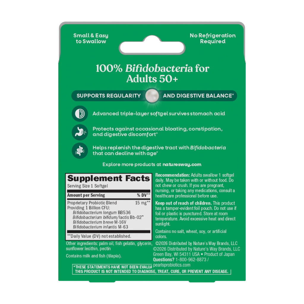 Nature's Way Pearls Adult 50+ Probiotic - 30 Softgels - image 6
