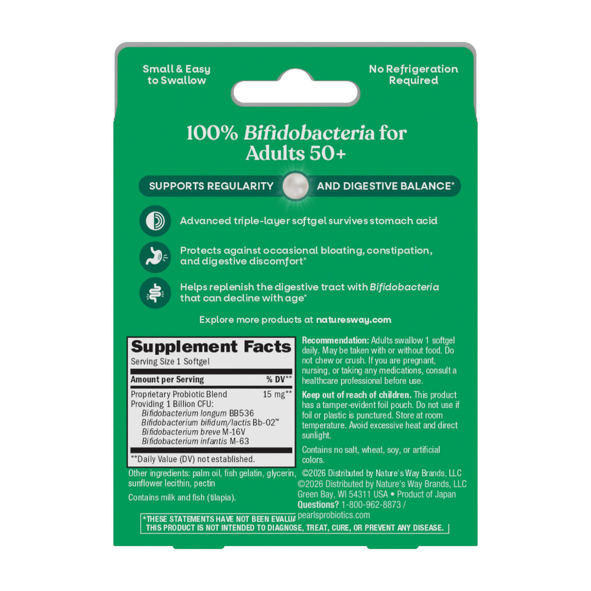Nature's Way Pearls Adult 50+ Probiotic - 30 Softgels - image 6