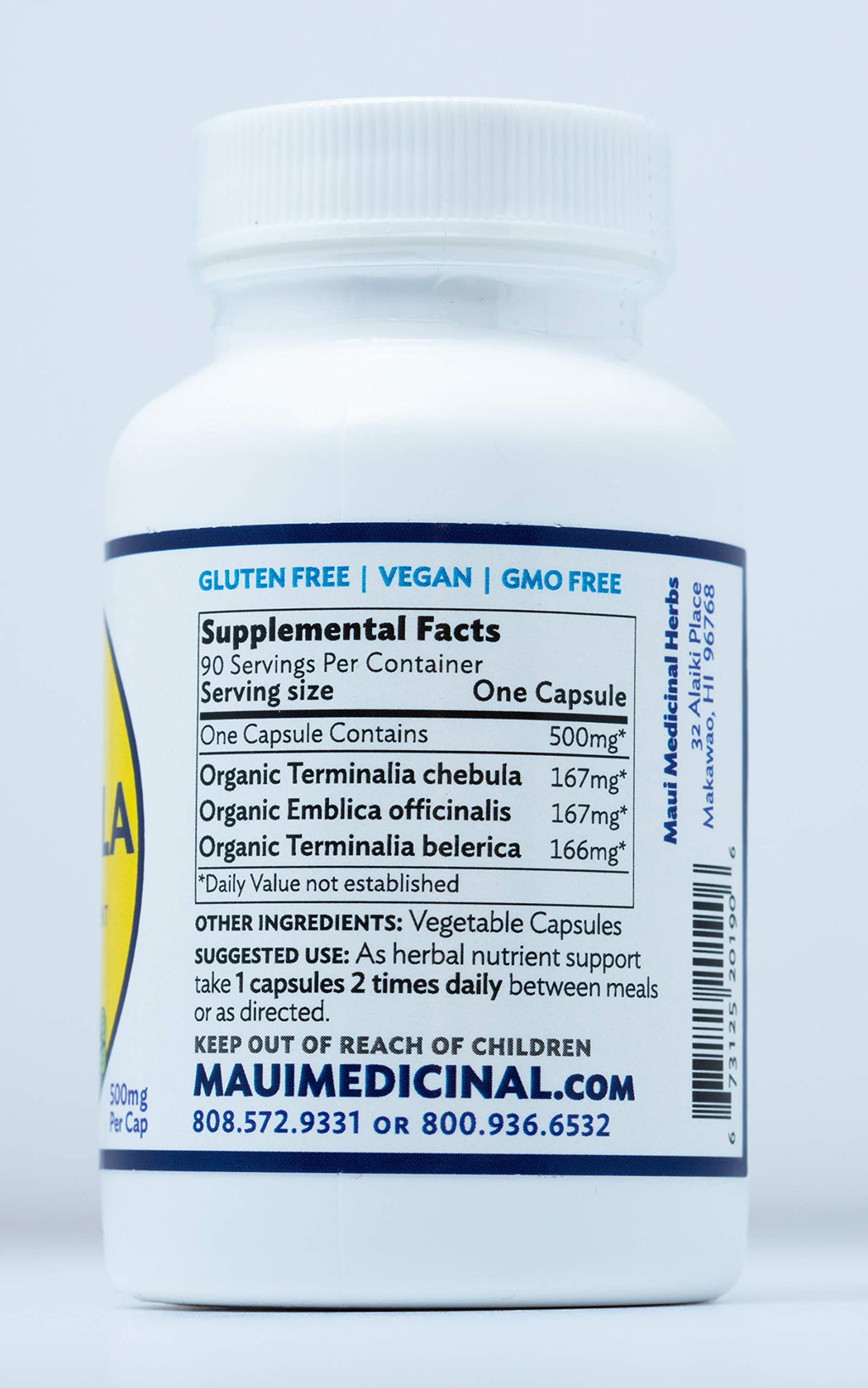 Maui Medicinal Herbs Triphala Organic Herbal Formula - 90 Vegetarian Capsules - image 2