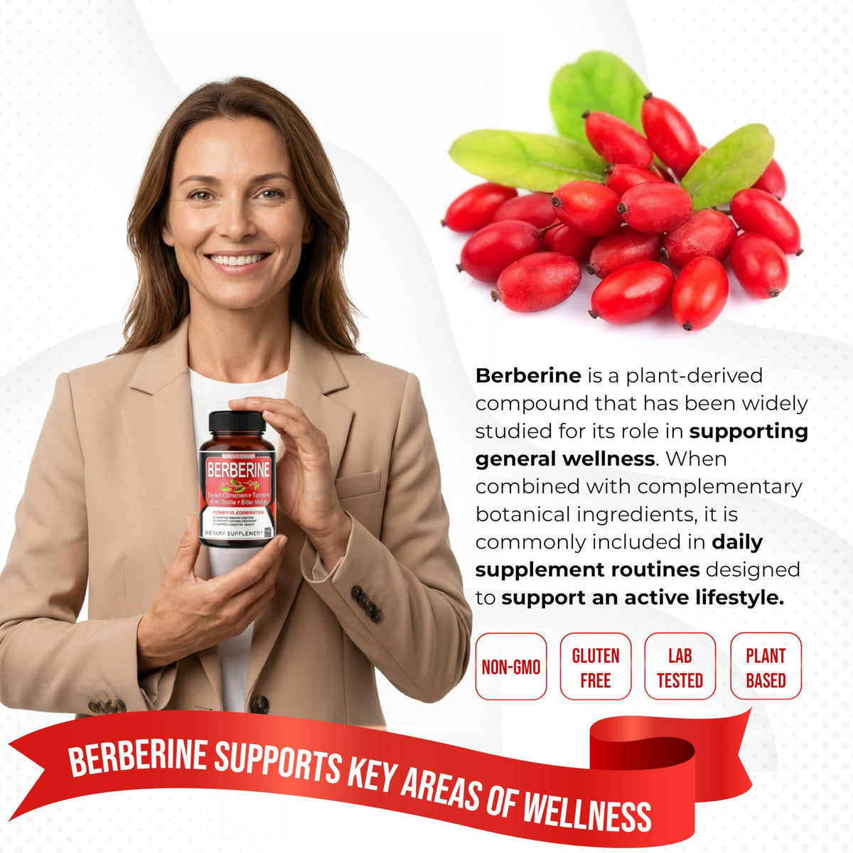 AUMETO Advanced Berberine 8-in-1 with Ceylon Cinnamon - 300 Capsules - image 3