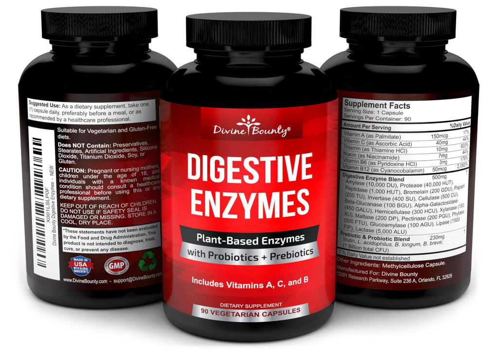 Divine Bounty Digestive Enzymes with Probiotics & Prebiotics - 90 Capsules - image 4