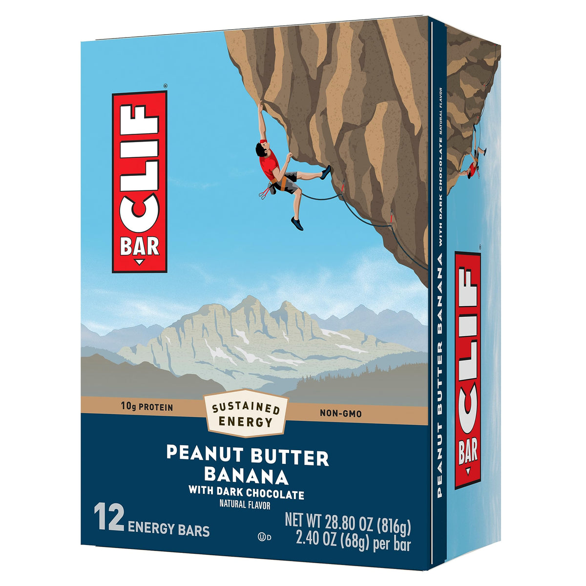 CLIF Bar Peanut Butter Banana Dark Chocolate Energy Bar - 12 Pack