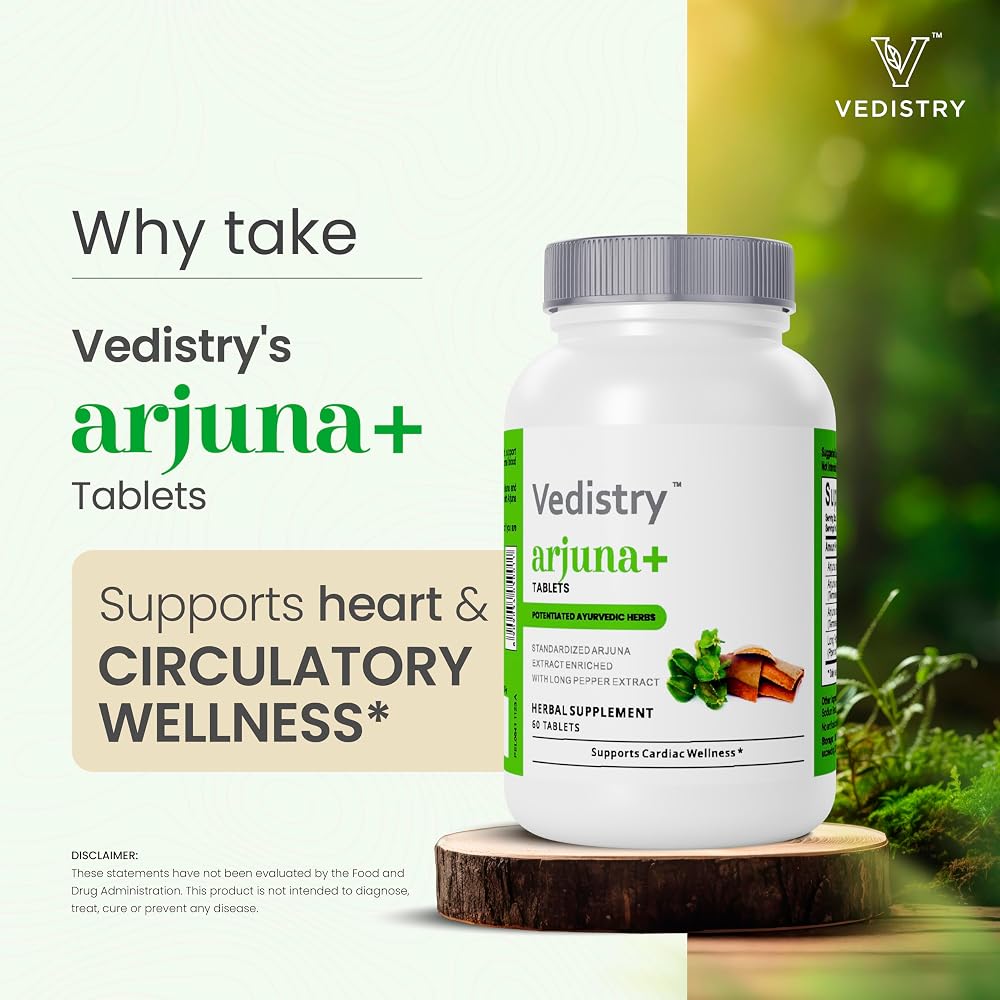 Vedistry Arjuna Bark Extract Tablets for Heart Health - 60 Tablets - image 3