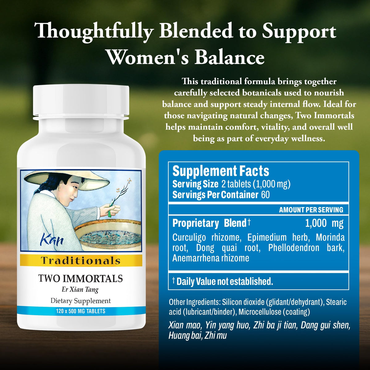 Kan Herb Company Two Immortals Herbal Formula - 120 Tablets - image 3